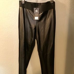 Rock & Republic faux leather moto leggings.